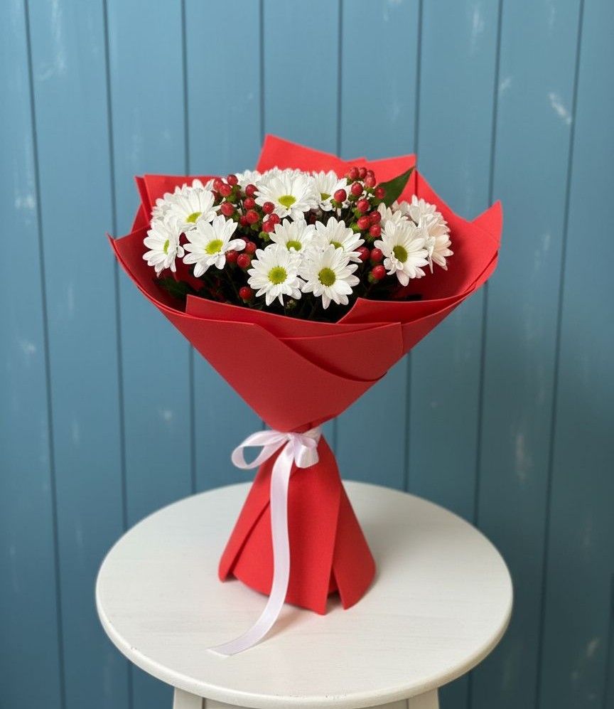 Букет ягоды на снегу в Новые Дома Букет цветов из: Хризантемы в Новые Дома