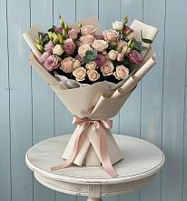 Букет бодрость #REPLACE_PRED# Новые Дома Букет цветов из:  Розы и Лизиантусы #REPLACE_PRED# Новые Дома