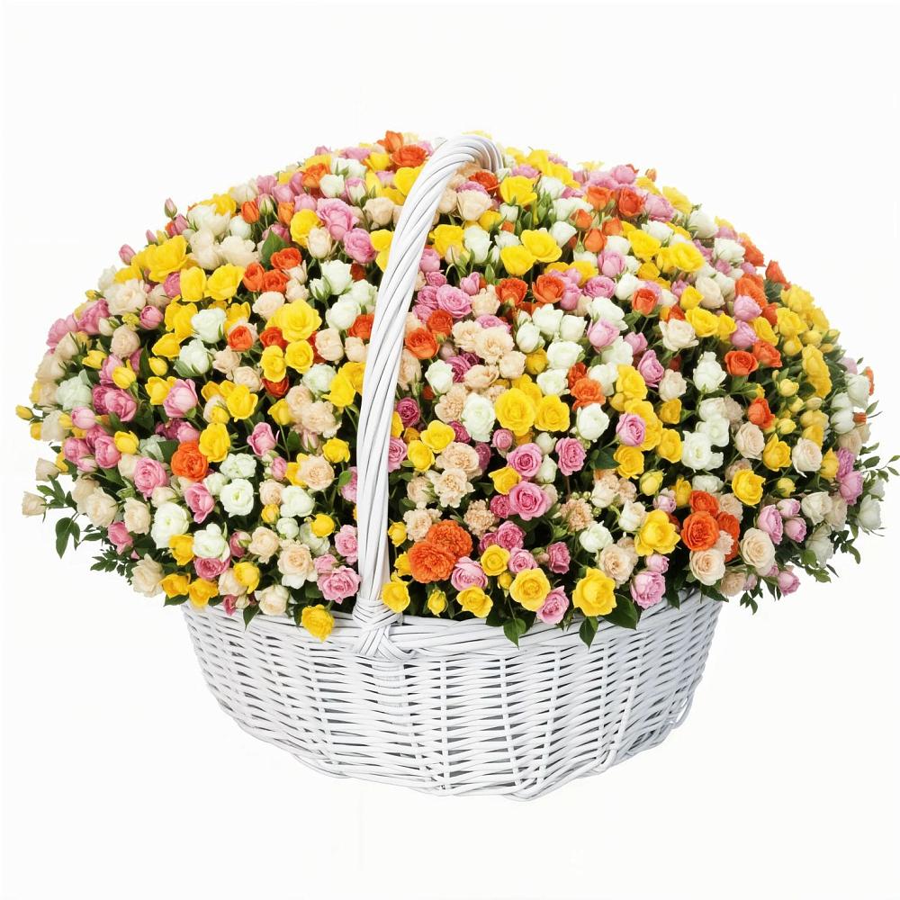 Премиум корзина Кустовых Роз в Новые Дома Премиум букет из: Розы в Новые Дома