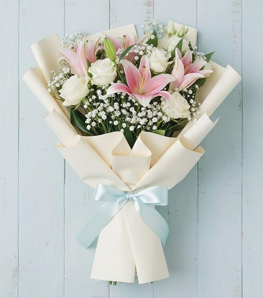 Букет Лилии в Новые Дома Букет цветов из: Лилии в Новые Дома