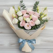 Букет шампанское в Новые Дома Букет цветов из:  Лизиантусы в Новые Дома