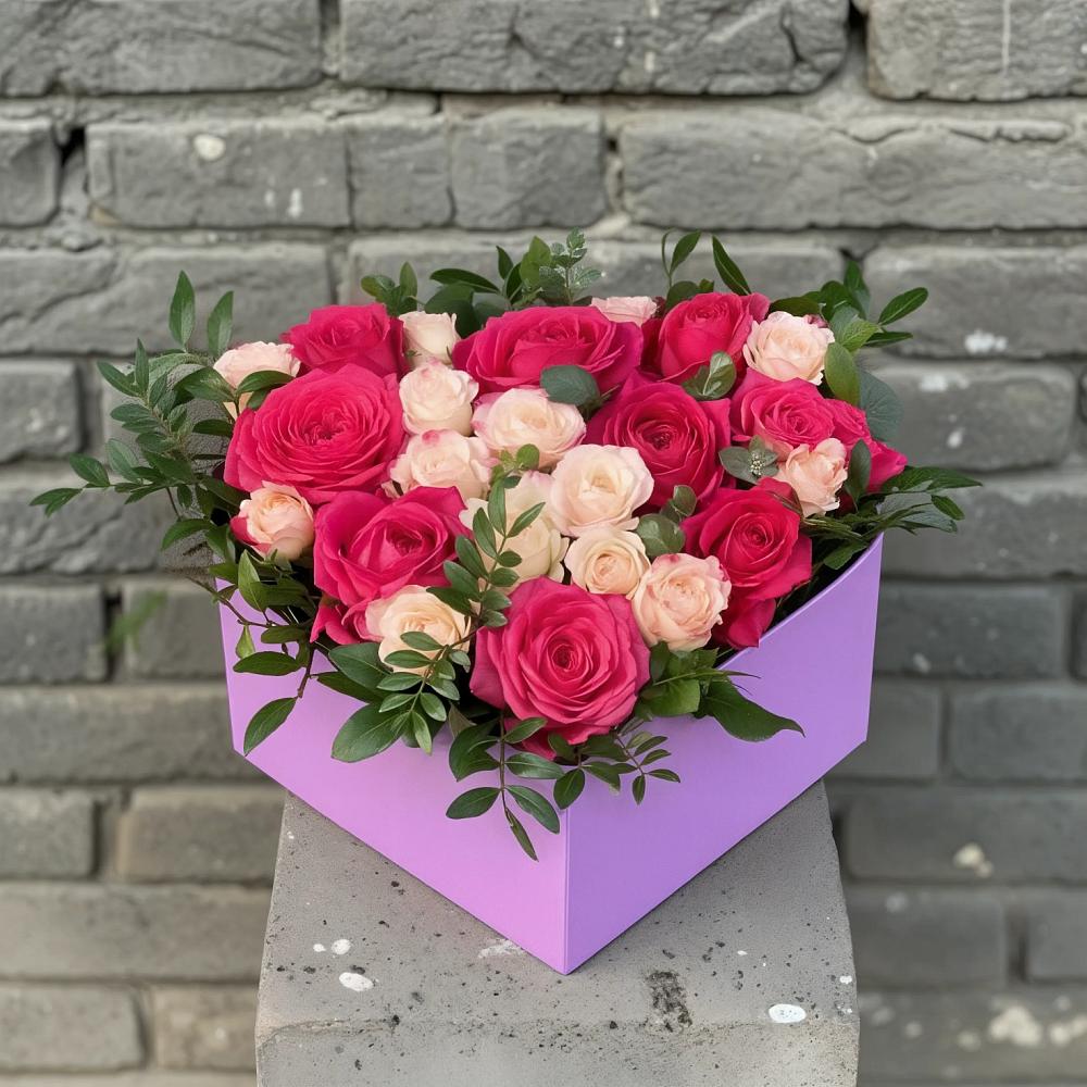 Композиция моя любовь в Новые Дома Цветочная композиция из Розы в коробке в Новые Дома