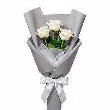 Букет 3 белые розы #REPLACE_PRED# Новые Дома