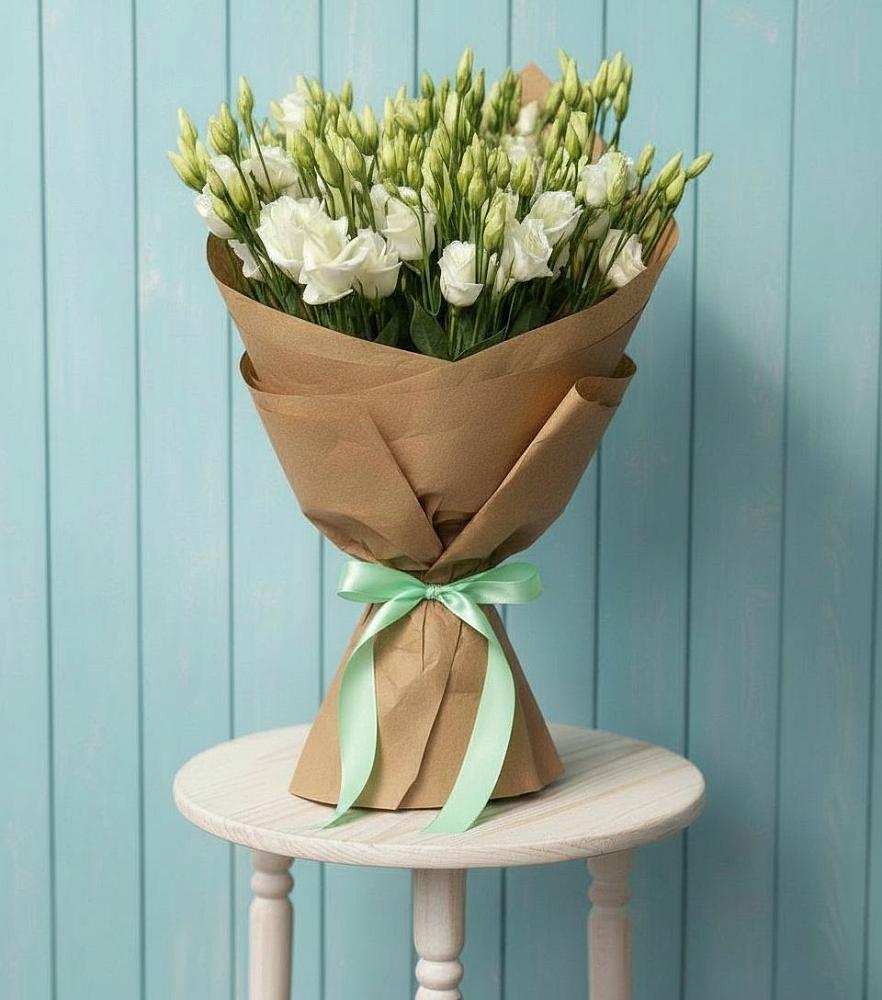 Букет Утренняя Свежесть в Новые Дома Букет цветов из: Лизиантусы в Новые Дома