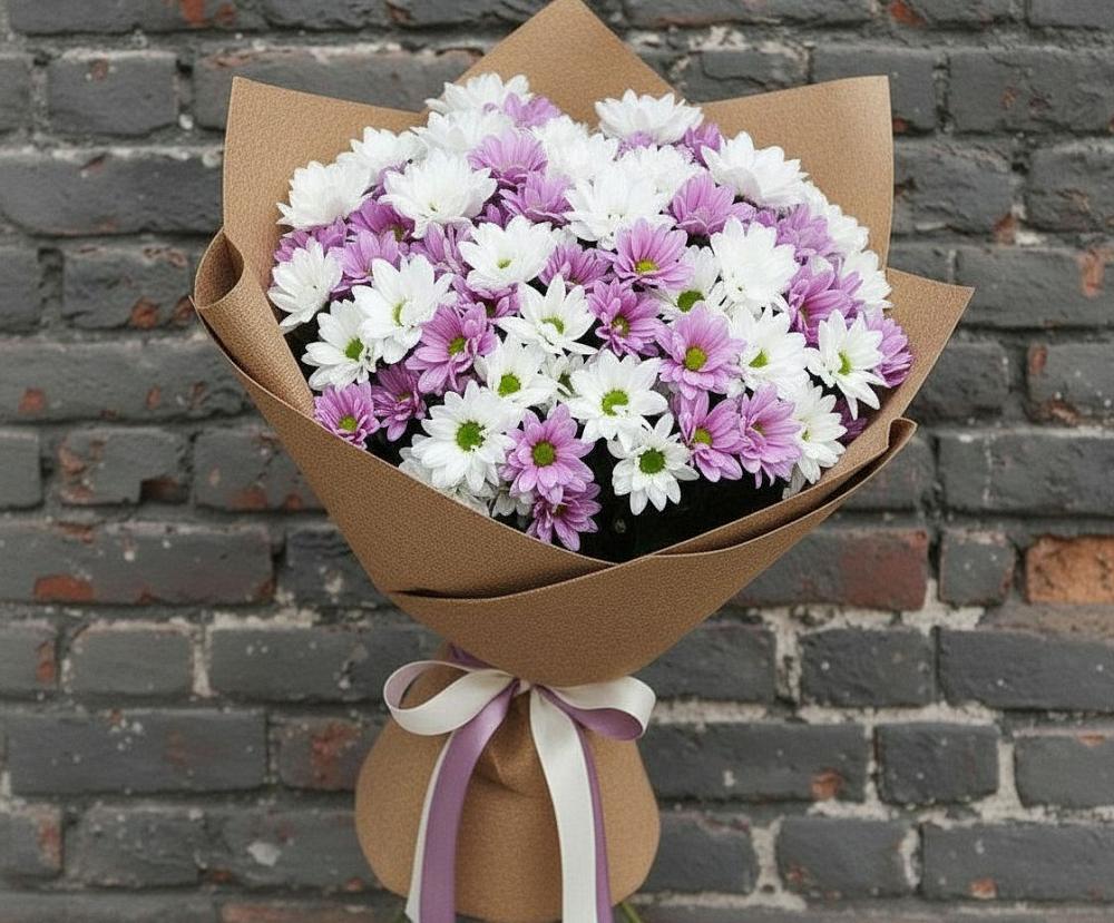 Букет грани совершенства в Новые Дома Букет цветов из: Хризантемы в Новые Дома