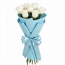 7 Белых роз Проуд в Новые Дома Букет 7 белых роз Проуд в Новые Дома