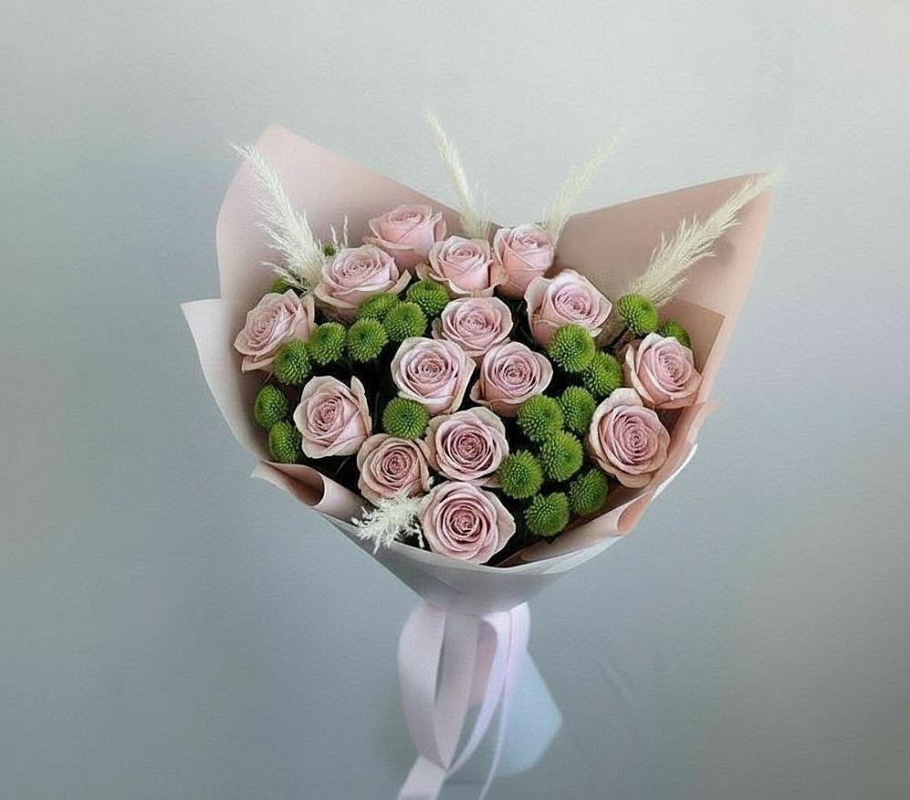 Букет доброе утро в Новые Дома Букет цветов из: Розы и Хризантемы в Новые Дома