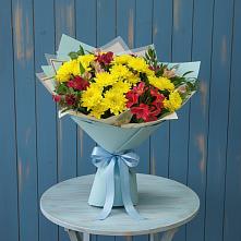 Букет цветов из:  Альстромерии и Хризантемы в Новые Дома