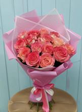 15 Розовых роз Равель в Новые Дома Букет 15 Розовых роз Равель в Новые Дома