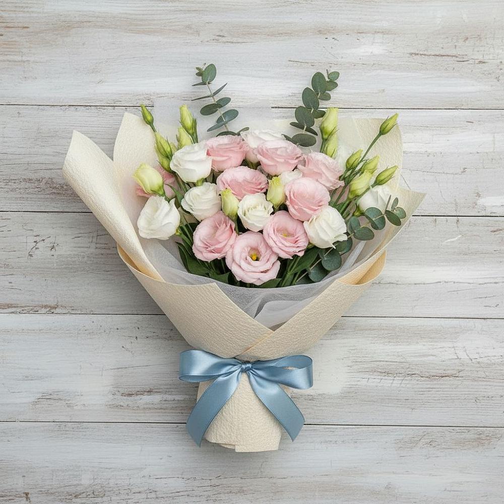 Букет цветов из: Лизиантусы в Новые Дома